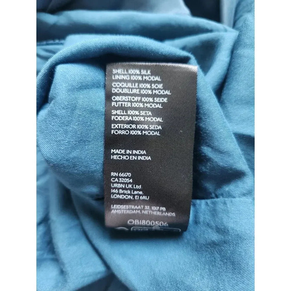 NWD By Anthropologie Mock-Neck Draped Silk Dress Size 8 Slate #GC212 - Picture 14 of 14